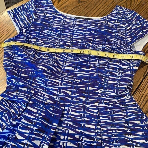 FELICITY & COCO Blue White & Black Classy Mini Dress Size medium - Picture 13 of 15